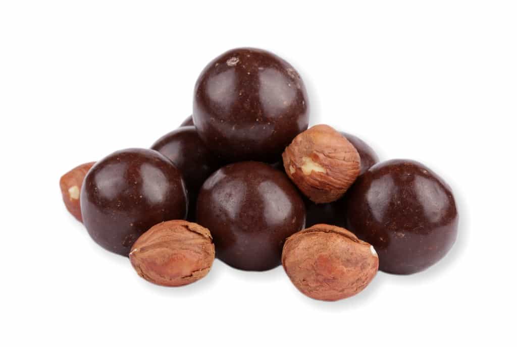 Lískové ořechy v hořké čokoládě