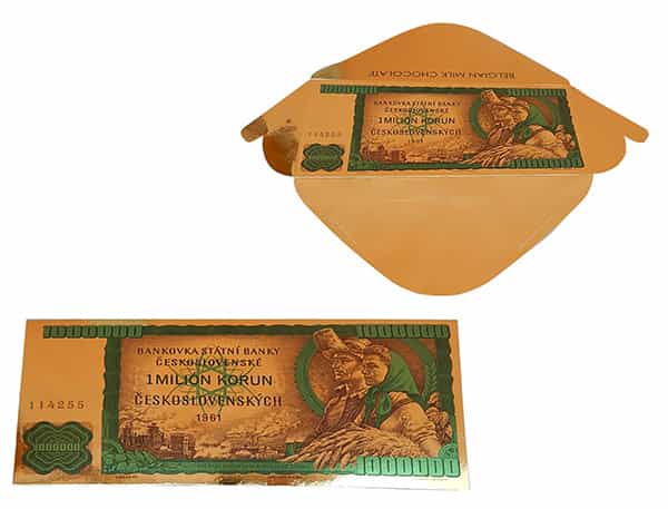 Fikar mléčná čokoláda Zlatá bankovka 1 milion Kčs