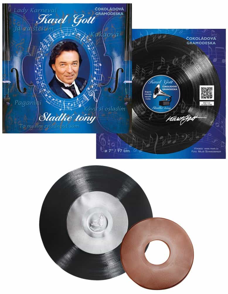 Fikar Čokoládová gramofonová deska 80g - Karel Gott, modrý obal