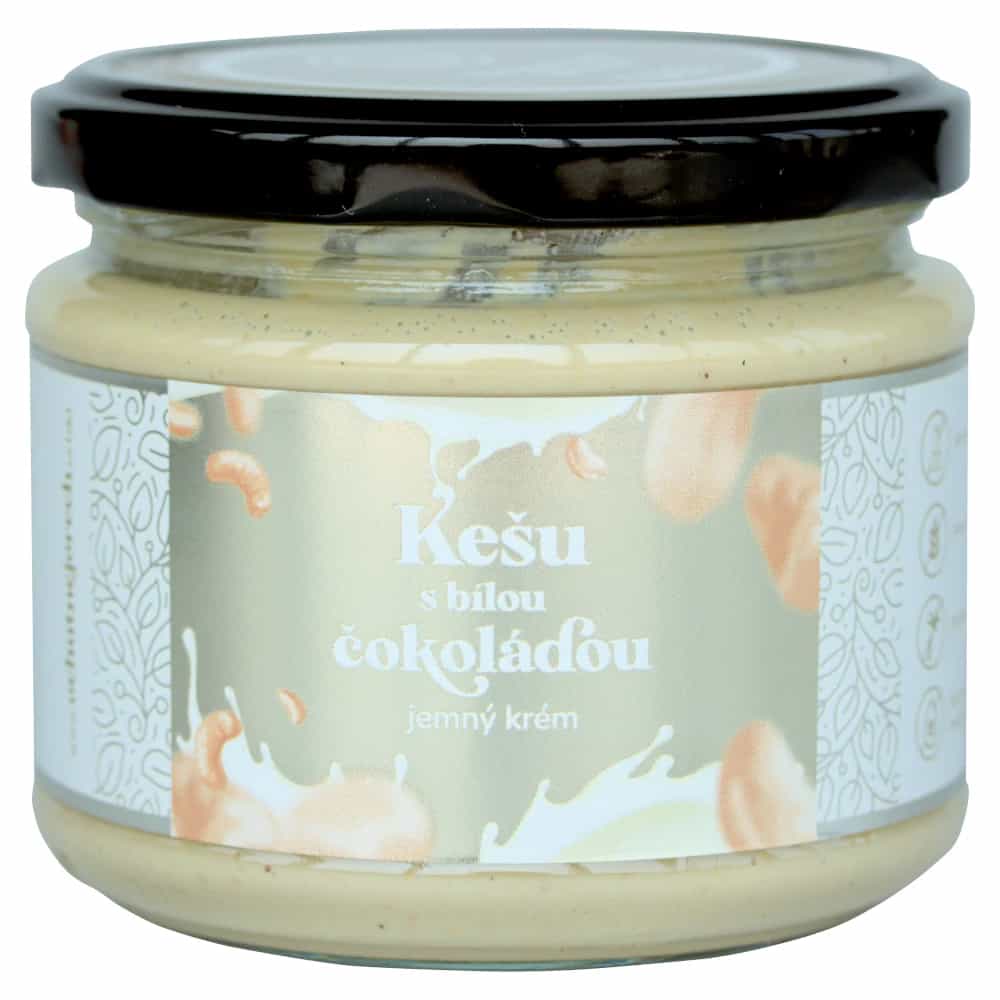 Jemný krém kešu s bílou čokoládou