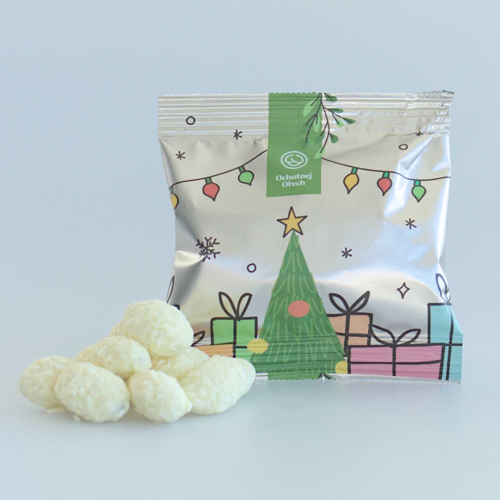 Ochutnej Vánoce - Mandle v bílé čokoládě obalené kokosem