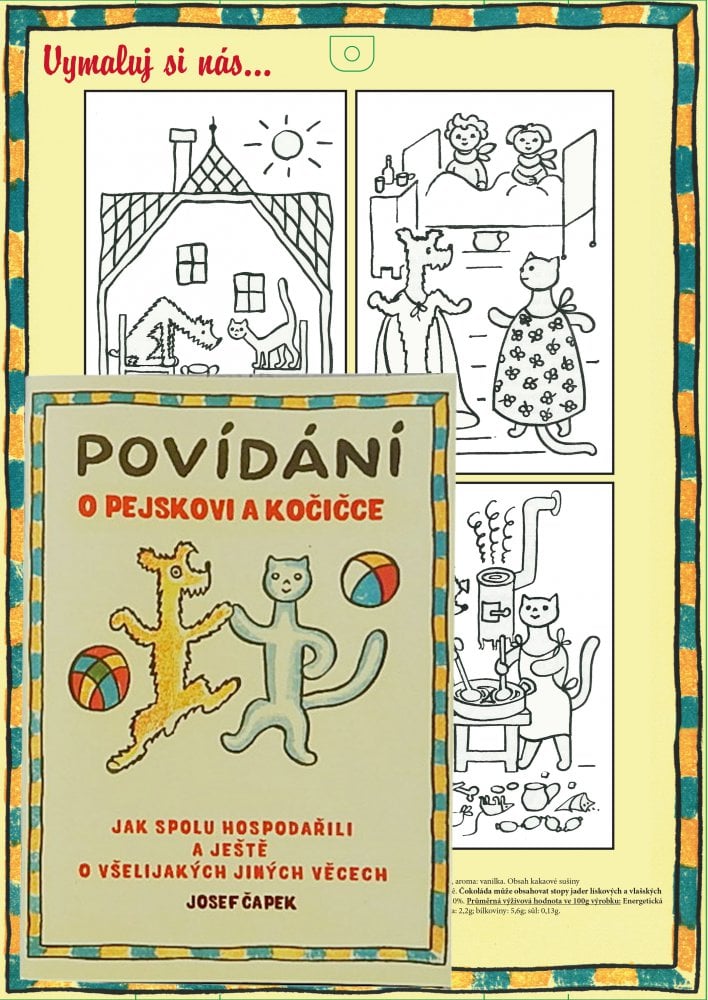 Fikar Pohádkový kalendář A4 s knihou Povídání o pejskovi a kočičce s čokoládou 50g
