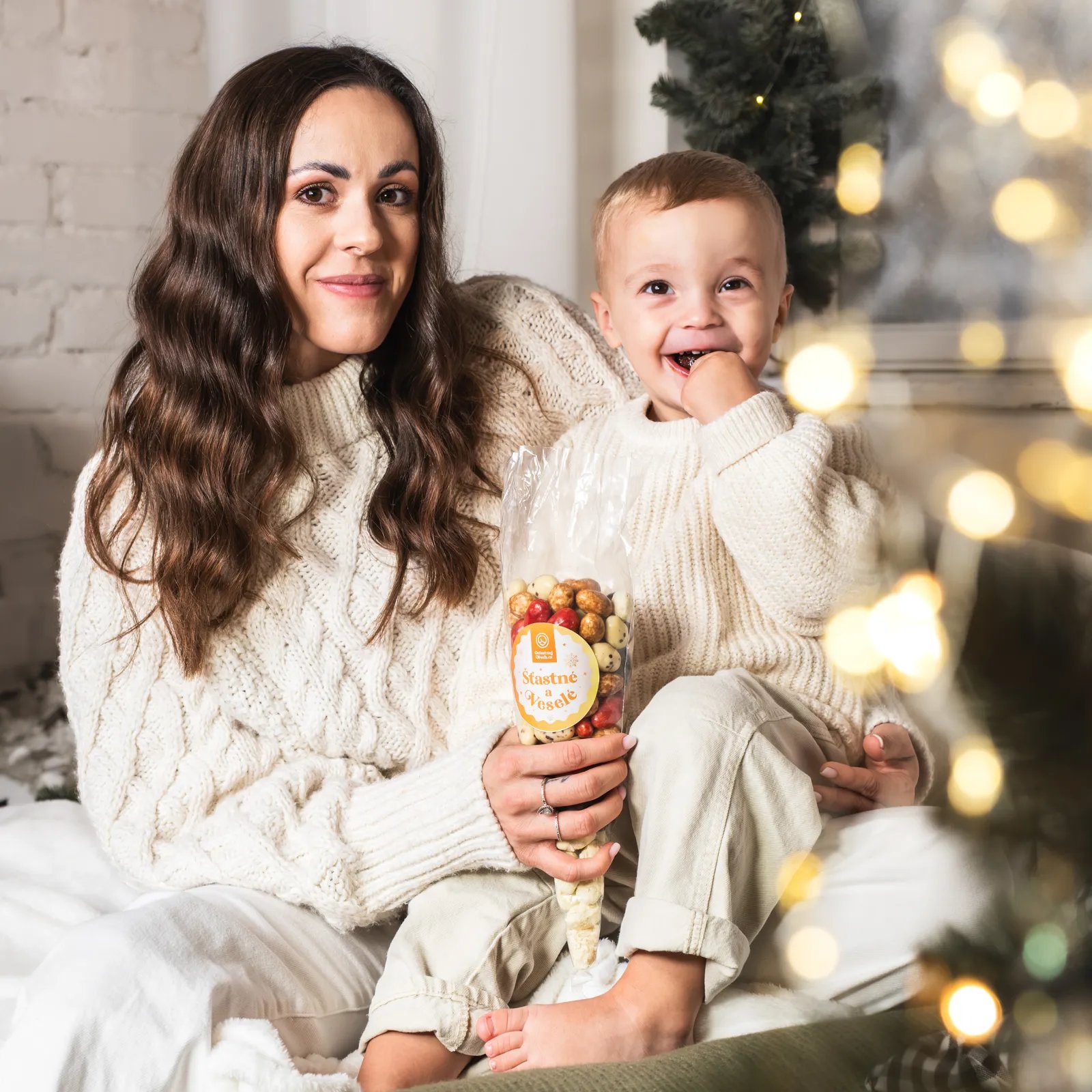 Dárkový kornout Šťastné a Veselé 600g