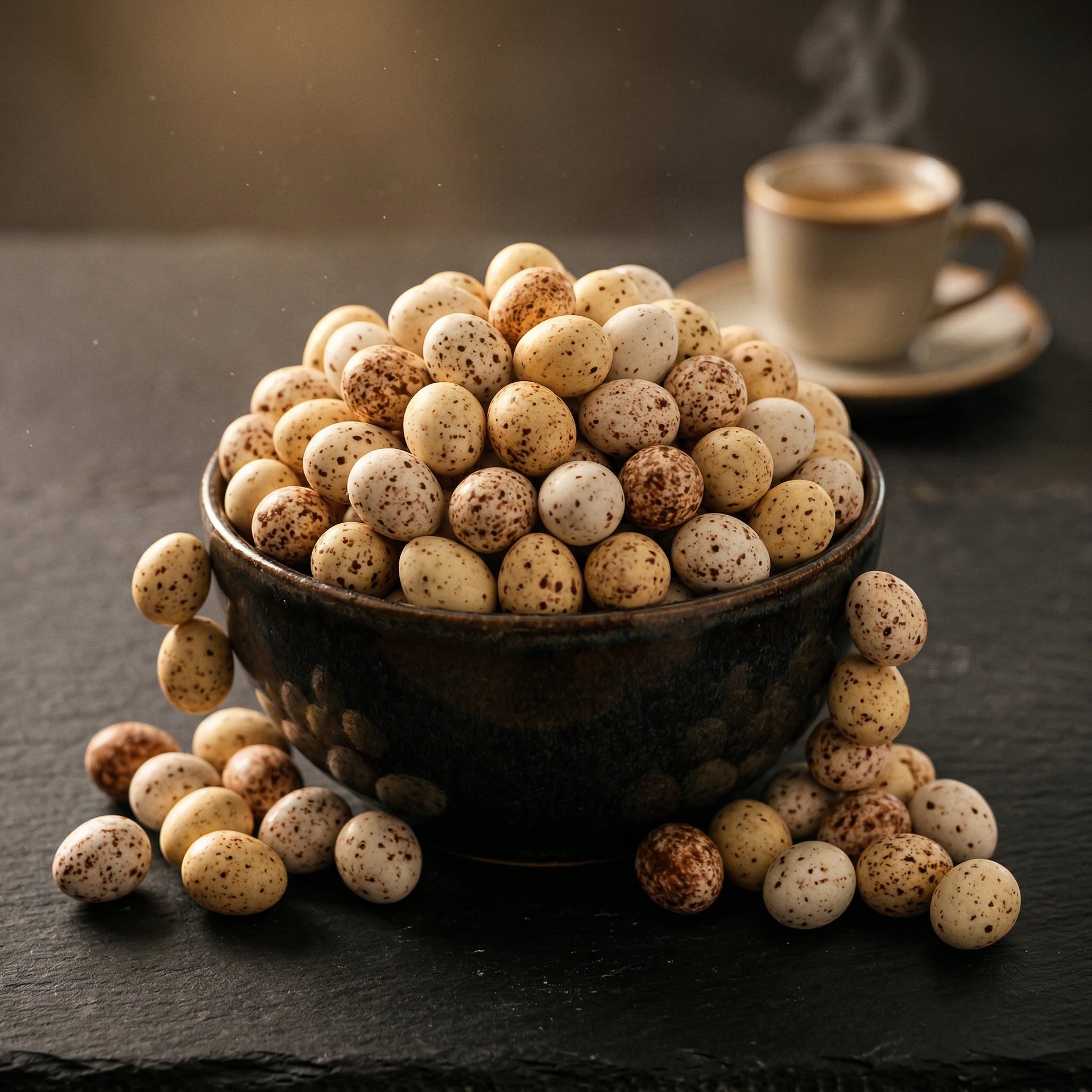 Vajíčka s kávovým a lískooříškovým krémem