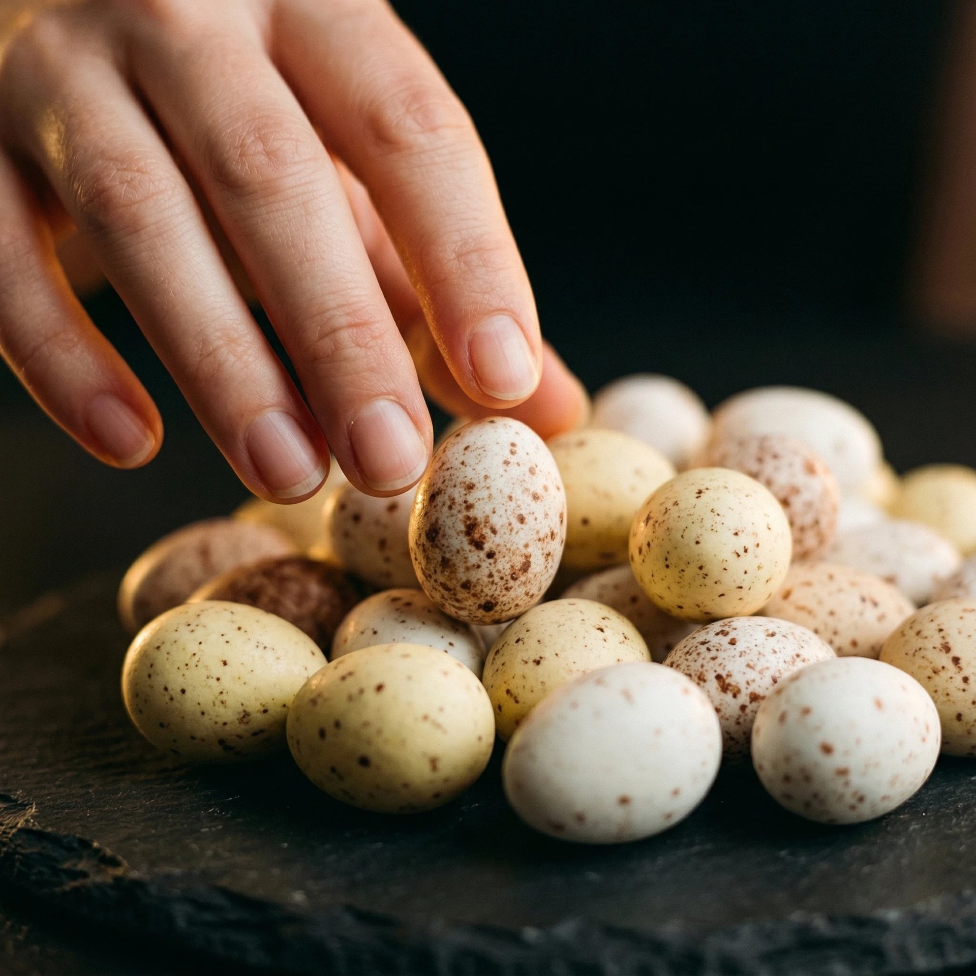 Vajíčka s kávovým a lískooříškovým krémem
