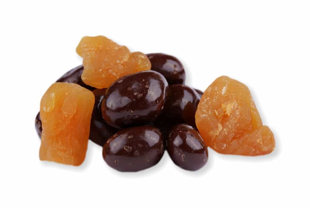 Sušený zázvor v hořké čokoládě