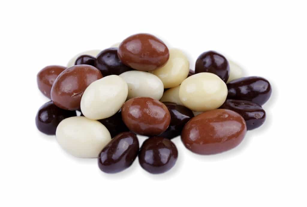 Arašídy MIX polev (hořká, mléčná, bílá čoko)