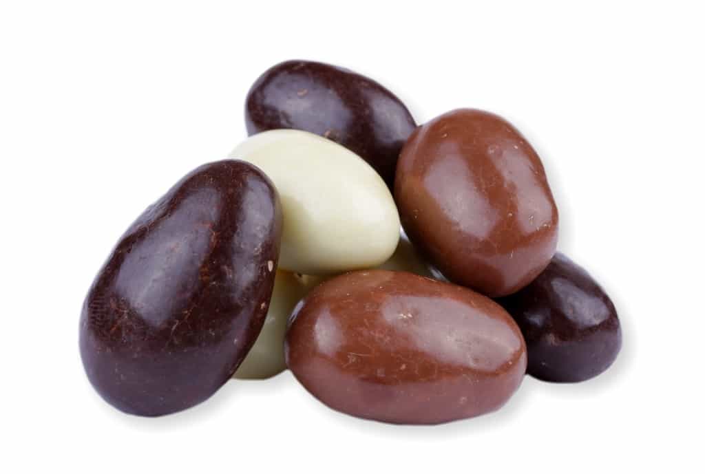 Mandle MIX polev (hořká, mléčná, bílá čoko)