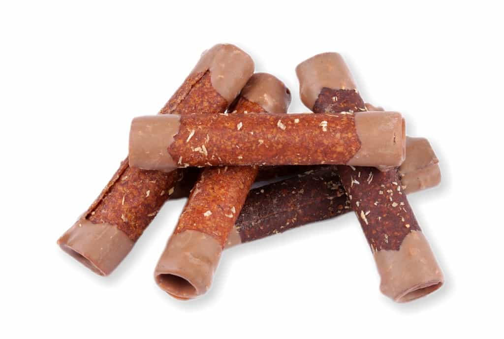 Jablečné trubičky máčené v karobu