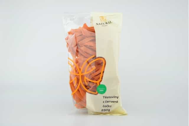 Těstoviny z červené čočky - Natural 200g