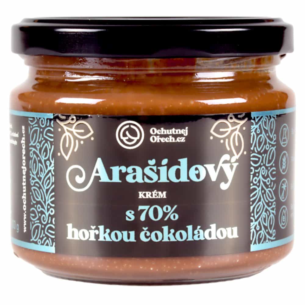Arašídové máslo s 70% hořkou čokoládou 300g