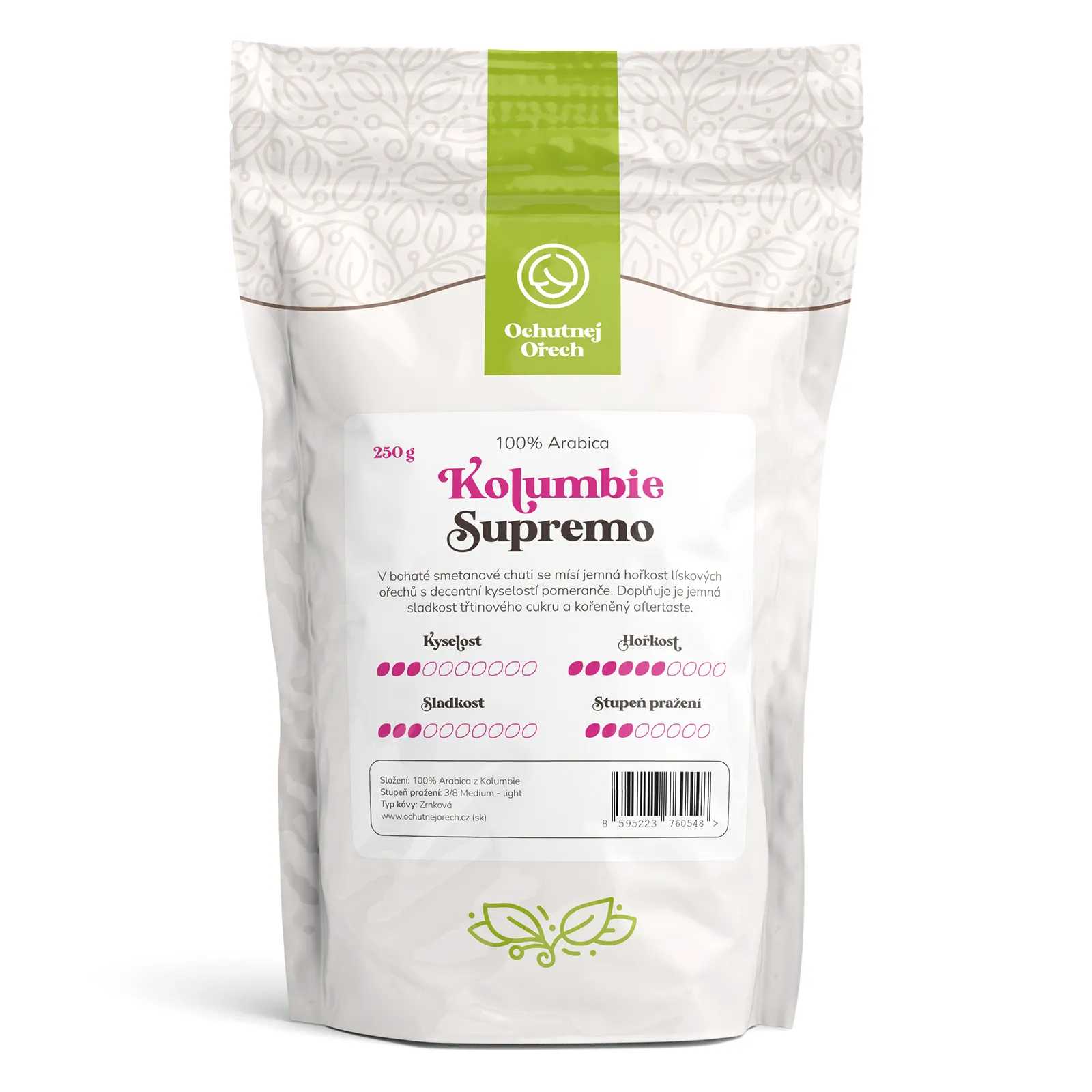 Káva Ochutnej Ořech Kolumbie Supremo - zrnková