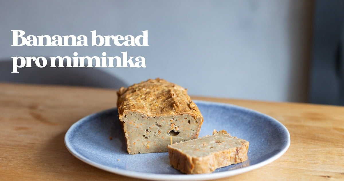 Banana bread bez vajec pro miminka – bez laktózy, bez cukru