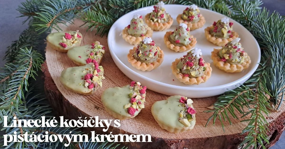 Recept: Linecké košíčky s pistáciovým krémem