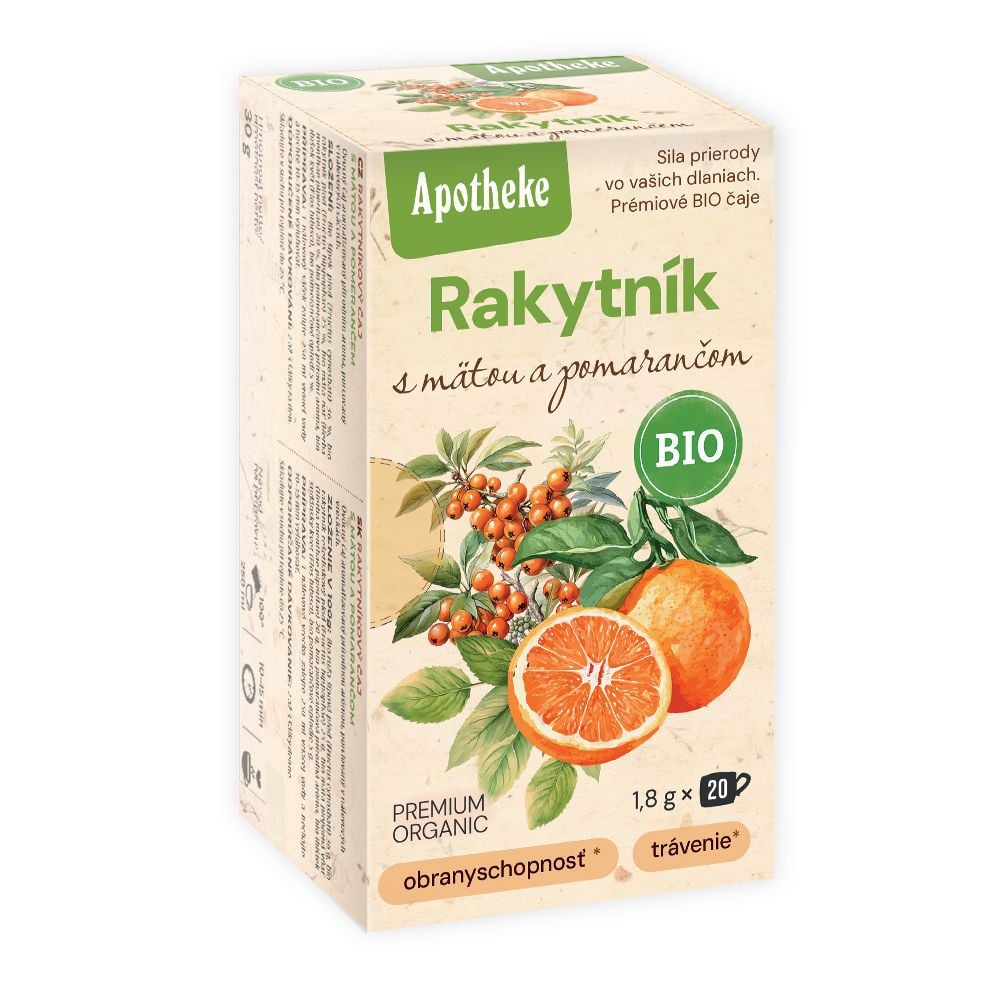 Apotheke Rakytníkový čaj s mátou a pomerančem BIO 20 sáčků