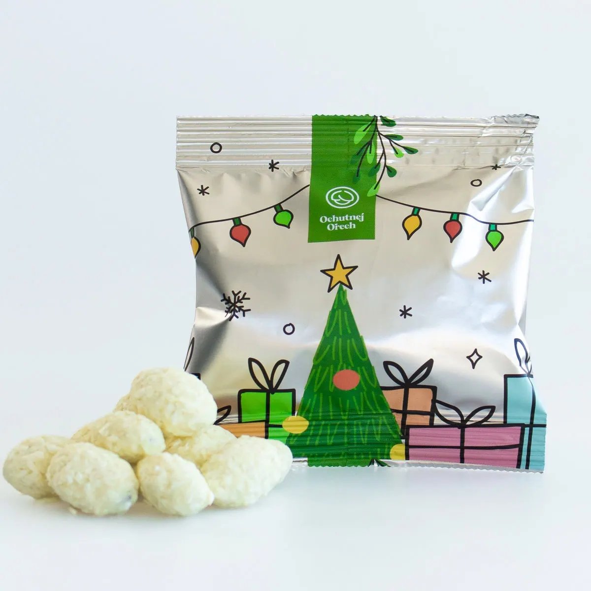 Ochutnej Vánoce – Mandle v bílé čokoládě obalené kokosem