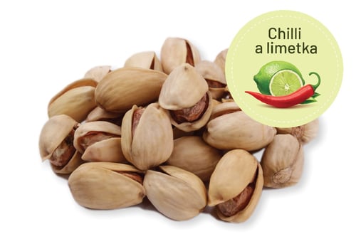 Levně Ochutnej Ořech Pistácie pražené CHILLI a LIMETKA