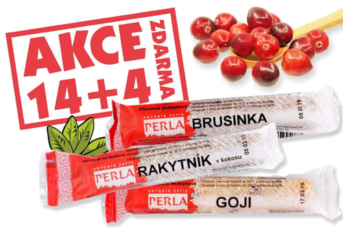Levně Antonín Zetík PERLA Akční balení tyčinek Brusinka, Goji, Rakytník 14 + 4 zdarma