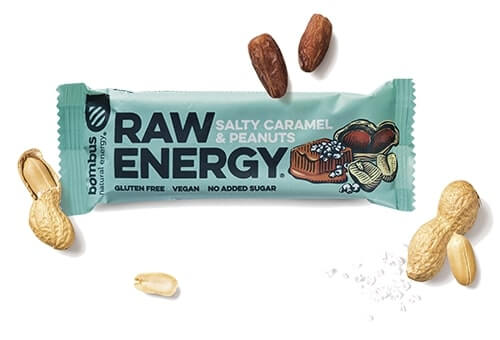 Bombus RAW Energy slaný karamel a arašídy 50 g