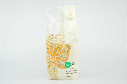 Levně Natural Jihlava Vločky ovesné CELÉ s klíčky bez lepku Anglie Natural 500g
