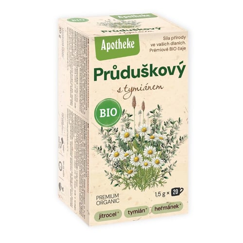 Levně Apotheke Průduškový čaj s tymiánem BIO 20 sáčků