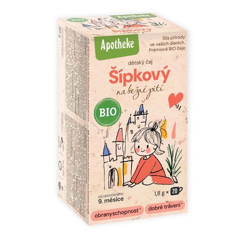 Levně Apotheke Dětský ovocný čaj s šípkem BIO 20 sáčků